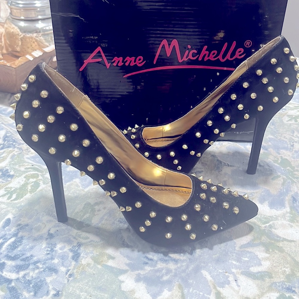 Sexy high heels with studs.